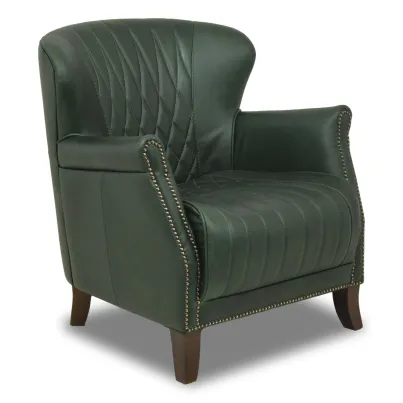 Poltrona West Couro Legítimo Pull Up | Design Vintage Matelassê