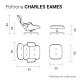 Poltrona Charles Eames com Puff em Couro Natural Pinhão