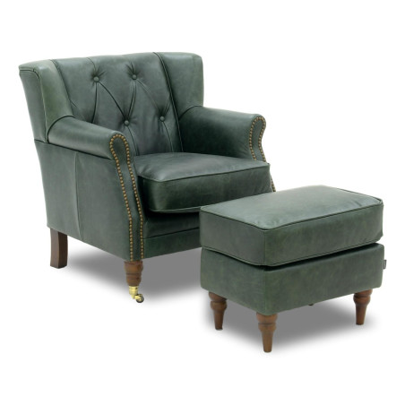 Poltrona London em Couro Legítimo | Design Compacto e Tachas