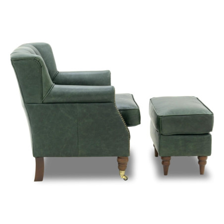 Poltrona London em Couro Legítimo | Design Compacto e Tachas