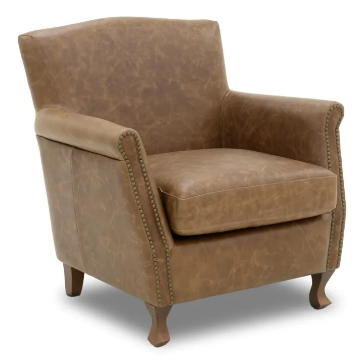 Poltrona Madison Couro Legítimo | Estilo Club Chair Compacta