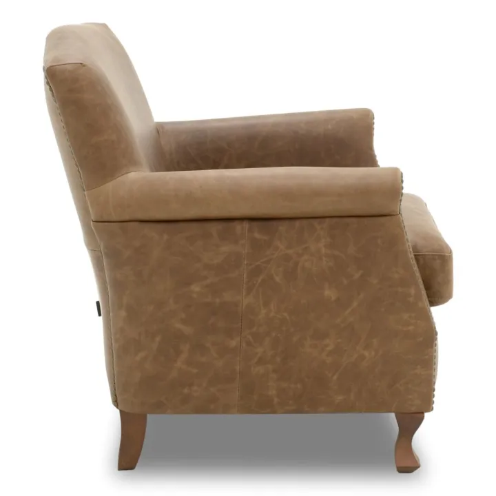 Poltrona Madison Couro Legítimo | Estilo Club Chair Compacta