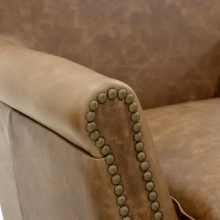 Poltrona Madison Couro Legítimo | Estilo Club Chair Compacta