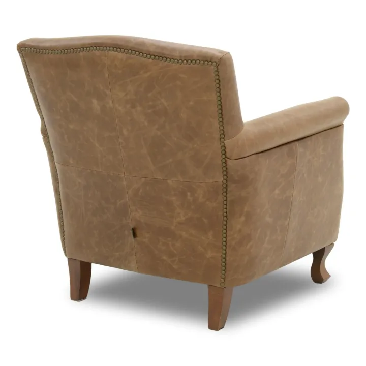 Poltrona Madison Couro Legítimo | Estilo Club Chair Compacta