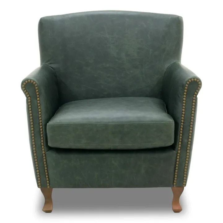 Poltrona Madison Couro Legítimo | Estilo Club Chair Compacta