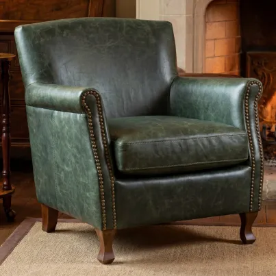 Poltrona Madison Couro Legítimo | Estilo Club Chair Compacta 2