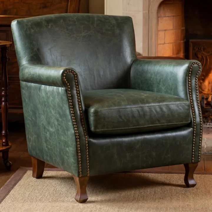 Poltrona Madison Couro Legítimo | Estilo Club Chair Compacta