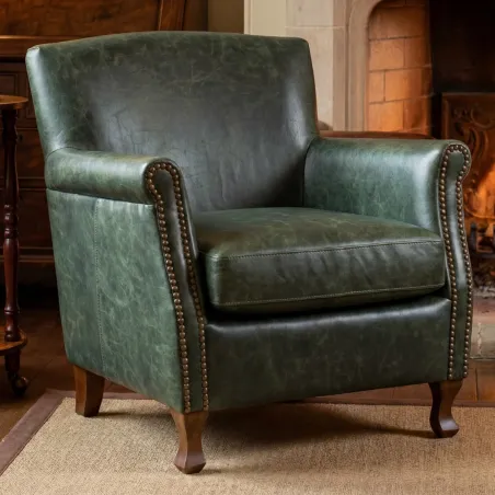 Poltrona Madison Couro Legítimo | Estilo Club Chair Compacta