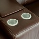Sofá Reclinável Elétrico Corby U076 com 2 lugares + porta copo em Couro Legítimo - Idea Relax