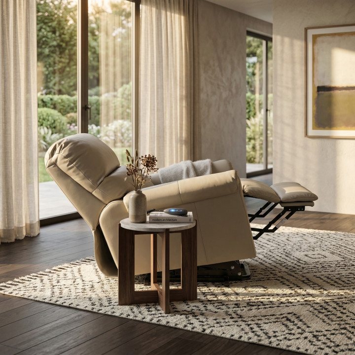 Poltrona Reclinável Alpha com LIFT - Couro Legítimo