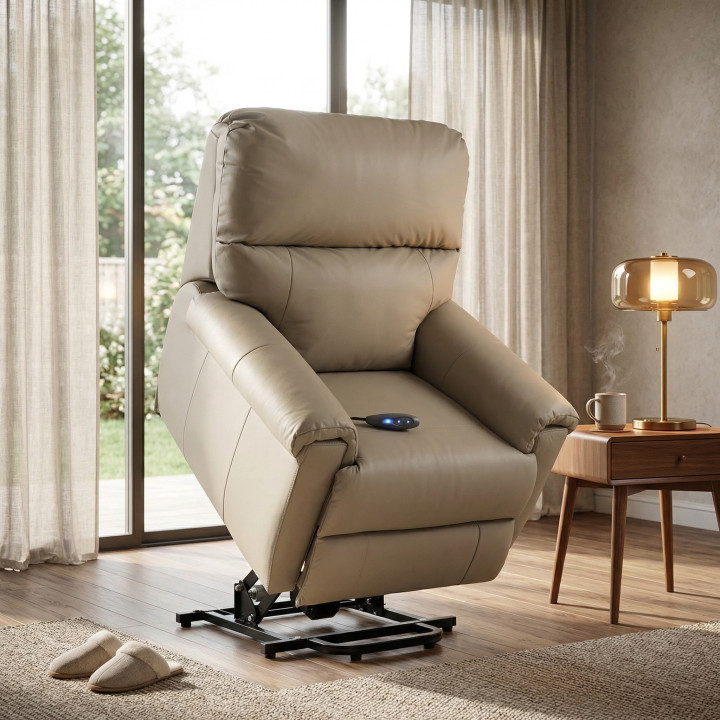 Poltrona Reclinável Alpha com LIFT - Couro Legítimo