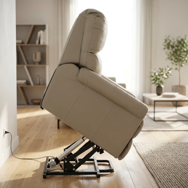 Poltrona Reclinável Alpha com LIFT - Couro Legítimo