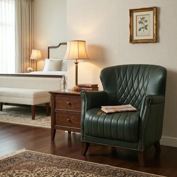 Poltrona West Couro Legítimo Pull Up | Design Vintage Matelassê