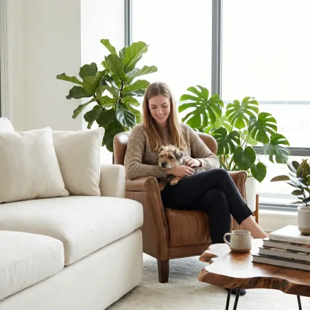 Poltrona West Couro Legítimo Pull Up | Design Vintage Matelassê