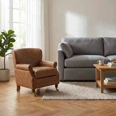 Poltrona Bristol em Couro Legítimo | Minimalismo Clássico 2
